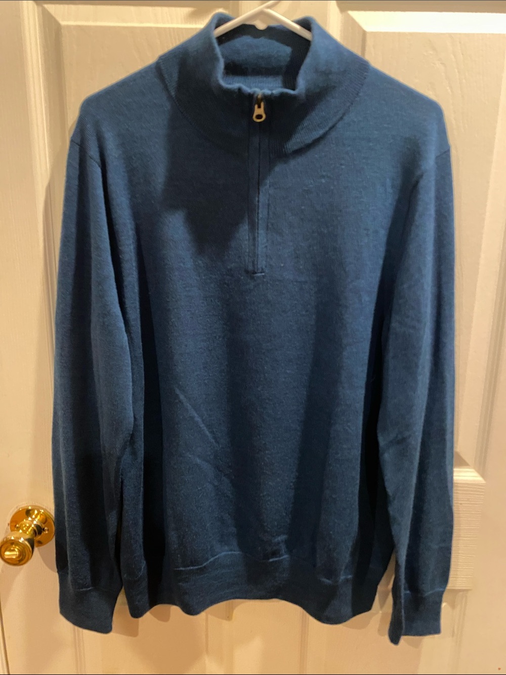 J. Crew Men's Half-Zip Sweater in Teal Blue
